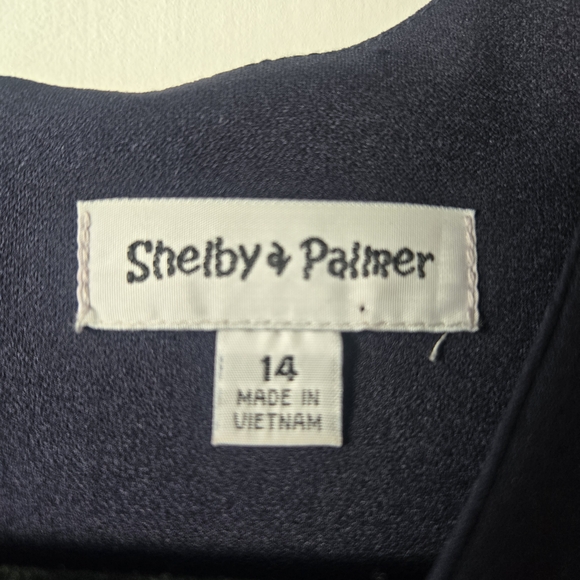 Shelby & Palmer Navy 3/4 Sleeve Dress-Size 14 - Picture 2 of 11